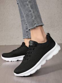 1 Pair Women's Outdoor Sports Shoes, Breathable Mesh Running Shoes, Comfortable Casual Sneakers, Lightweight Non-Slip Running Shoes, Spring/Summer