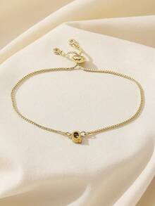 1pc Fashionable Minimalist English Letter Pendant Necklace - Gold - View 9