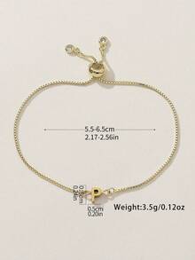 1pc Fashionable Minimalist English Letter Pendant Necklace - Gold - View 8
