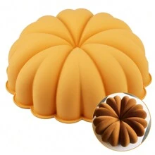 9-Inch Silicone Cake Mold In Pumpkin Shape, Non-Stick Silicone Mold For Making Jelly, Bread, Chiffon Cake, Soft And Easy To Demold, Baking Mold, 1pc