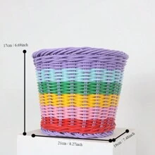 1入組彩色pe編織收納籃,自行車籃 - 彩色 - 查看 2
