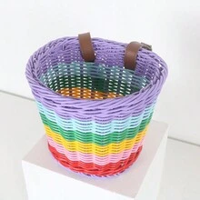 1入組彩色pe編織收納籃,自行車籃 - 彩色 - 查看 4