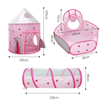 Tienda de juguete plegable para bebé, parque infantil 3 en 1, túnel para gatear en interiores, tienda de juegos al aire libre, casa de juguete, regalo - Azul - Ver 7