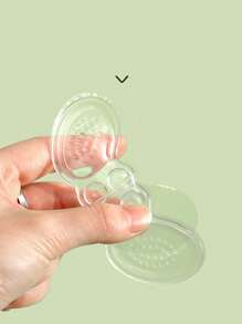 1pair Silicon Gel Heel Cushion Anti-Slip & Anti-Blister Shoe Insert For Heel, Adjust Shoe Size Down, Half Size Pad For High Heels - Clear - View 7