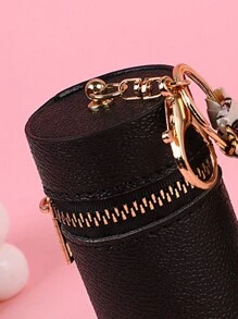 2025新款复古迷你金属零钱包女耳机包口红包汽车钥匙包欧美风 - 黑色 - 查看 3