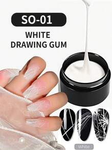 1 件装 蜘蛛 UV 凝胶指甲油清漆线条设计创意绘画线描凝胶 DIY 美甲装饰 - 白色 - 查看 2