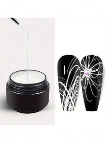 1 件装 蜘蛛 UV 凝胶指甲油清漆线条设计创意绘画线描凝胶 DIY 美甲装饰 - 白色 - 查看 7