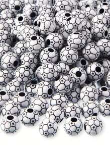 20入流行丙烯酸珠,適用於籃球,足球,棒球,網球主題手鏈製作,適用於日常時尚搭配和節日禮物 - 彩色 - 查看 6