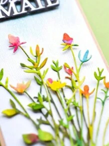 1個漂亮的花束信封賀卡裝飾切割模具,碳鋼金屬壓花紙藝刮刀切割模板,金屬中空蝕刻diy刀具模具 - 銀色D - 查看 5