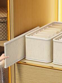 Lanh Hộp lưu trữ đồ lót Có ngăn kéo & , Đa chức năng Hộp đựng Đối với Nhà  Tủ - Màu be - Xem 5