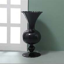 1pc Simple Vintage Black Glass Flower Vase - Black - View 1