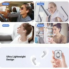 1pc White Enc Noise-Proof Fully In-Ear Low Latency Breath Light Ipx7 Waterproof Transparent Earphone Little Crystal Color Headset Truly Wireless Sports Latest Earphone - White - View 8