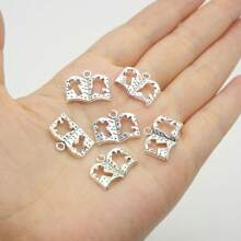 10入組復古風格合金自製珠寶配件書形吊墜14x17x2mm - 復古銀色 - 查看 3