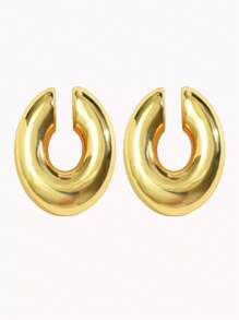 1 par de aretes de presion - Dorado - Ver 5