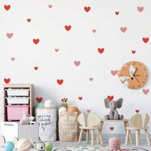 1pc Valentine's Day Heart Shaped Diy Decorative Sticker For Wedding, Engagement Party, Home Wall, Bedroom, Invitation Card - Red - View 1