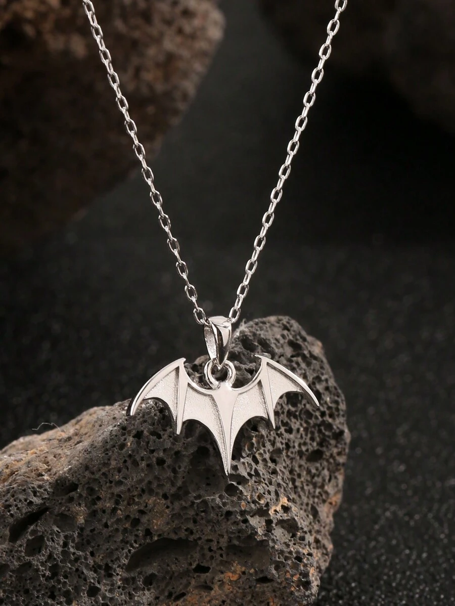 1入組925純銀動物蝙蝠吊墜項鍊,最棒的朋友/女友的特別時尚禮物 - 銀色 - 查看 1