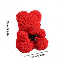 1pc Creative Simulation Rose Teddy Bear Decoration For Valentine's Day, Birthday, Mother's Day Gift Birthday
