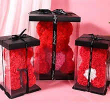 1pc Creative Simulation Rose Teddy Bear Decoration For Valentine's Day, Birthday, Mother's Day Gift Birthday