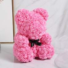 1pc Creative Simulation Rose Teddy Bear Decoration For Valentine's Day, Birthday, Mother's Day Gift Birthday