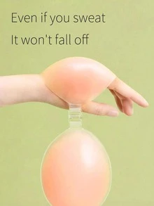 1pc Push Up Sticky Adhesive Bra Pasties Nipple Covers Invisible Backless Strapless Bra For Women - Apricot - View 6