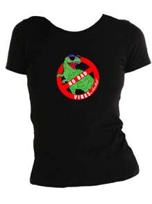 Playera Algodon Dinosaurio T-rex No malas vibras cariño - Negro - Ver 1