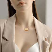 1條不分男女的不銹鋼幸運號碼項鍊,簡約鈦鋼111-999數字吊墜項鍊,歐美風格 - 數字 - 查看 6