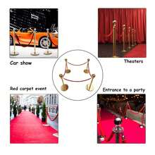 絨面繩帶與粗柱,經光澤處理的鉤子防護欄,適用於紅地毯、開張典禮、電影院等場合的人群管制 - 紅絨銀 - 查看 4