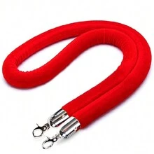 絨面繩帶與粗柱,經光澤處理的鉤子防護欄,適用於紅地毯、開張典禮、電影院等場合的人群管制 - 紅絨銀 - 查看 1