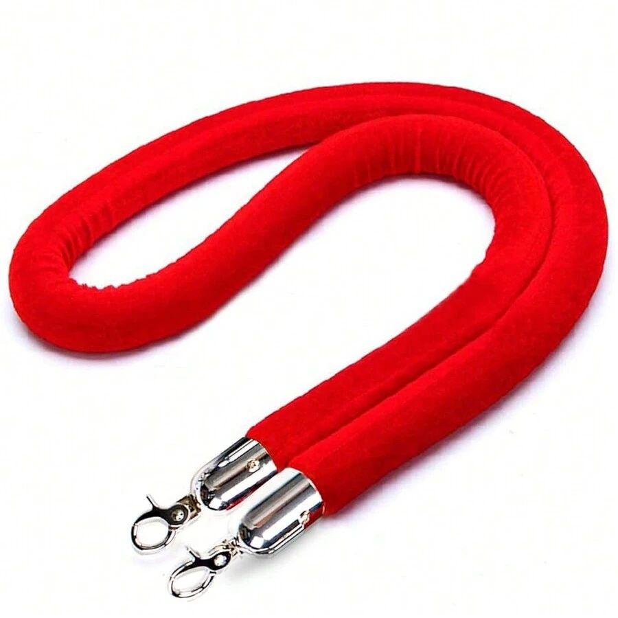 絨面繩帶與粗柱,經光澤處理的鉤子防護欄,適用於紅地毯、開張典禮、電影院等場合的人群管制 - 紅絨銀 - 查看 1