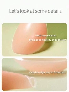 1pc Push Up Sticky Adhesive Bra Pasties Nipple Covers Invisible Backless Strapless Bra For Women - Apricot - View 5