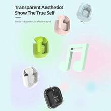 1pc White Enc Noise-Proof Fully In-Ear Low Latency Breath Light Ipx7 Waterproof Transparent Earphone Little Crystal Color Headset Truly Wireless Sports Latest Earphone - White - View 6
