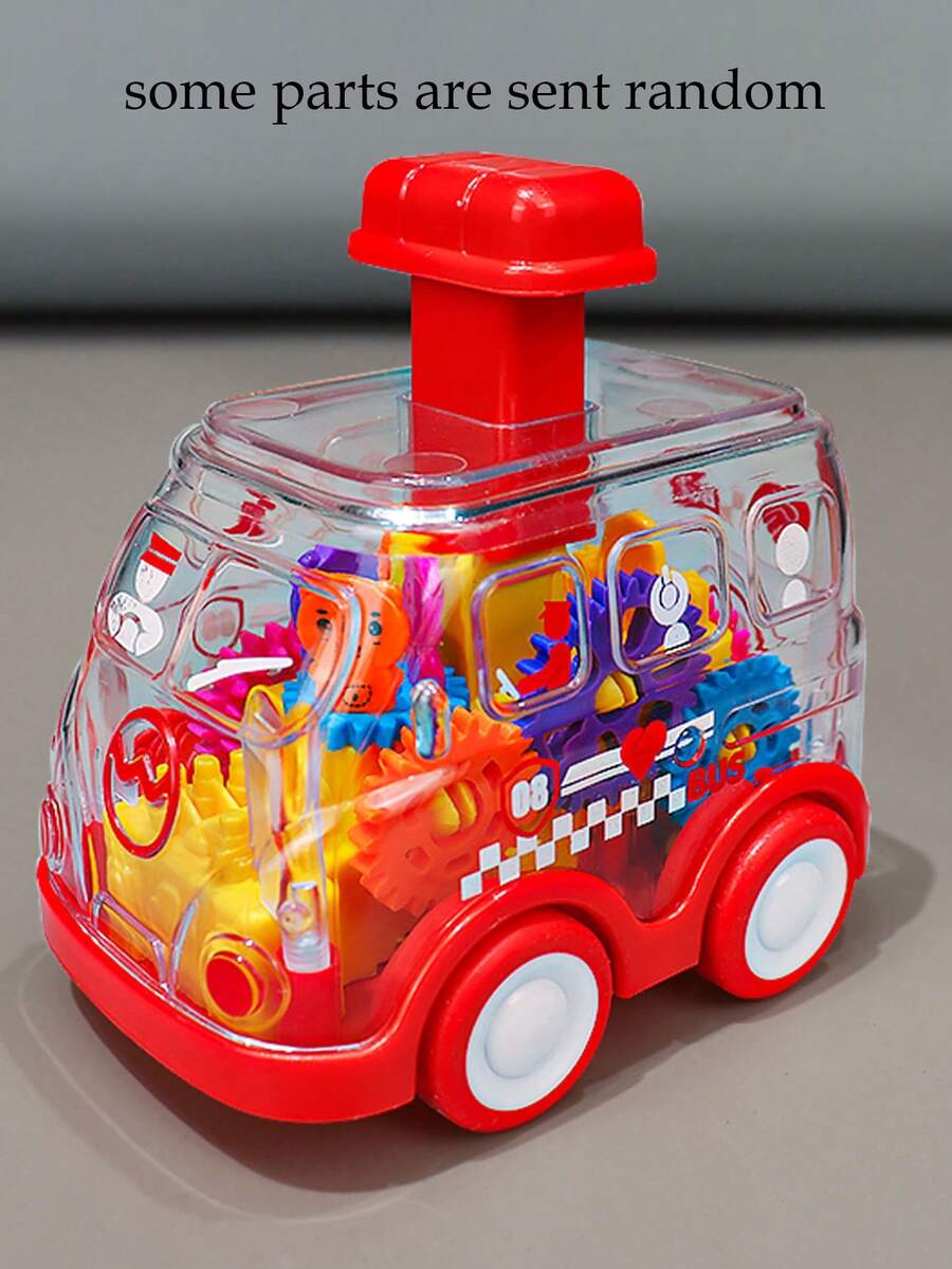 Juguete Para Coche De Presión De Engranajes E Inercial Con Retroceso, Coche Educativo Para Caminar Empujando Para Bebés, Niños Y Niñas - Rojo - Ver 1