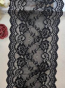 150 公分/1 件服裝帽子配件蕾絲邊,柔軟有彈性,服裝裝飾（15 公分寬） - 黑色 - 查看 7