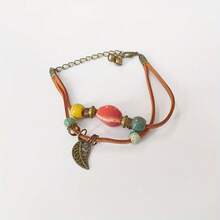 1個新時尚復古彩色陶瓷珠手鏈,男女珠寶禮物 - 1件 - 查看 4