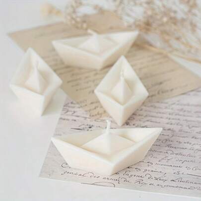 Molde de vela en forma de barco 3D, molde de papel plegable en forma de barco para hacer velas, molde de resina epoxi para fundir veleros y otros manualidades DIY