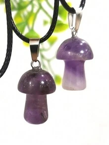 1入天然水晶黑曜石可愛的蘑菇情感連結鑰匙扣附加物包掛坠,精美禮物,情感鼓勵和支持卡禮物,良好的祝福和感激卡禮物,可作為假日禮物,慶祝情人節的禮物,你就像我心裡的一個小蘑菇,給我帶來無盡的快樂 - 淡紫色 - 查看 3