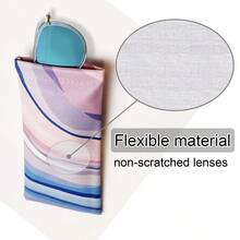 3入組pu太陽眼鏡盒夾,仙人掌,火烈鳥,雲朵眼鏡袋女性便攜式皮革軟質眼鏡攜行盒收納袋