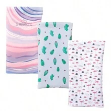 3入組pu太陽眼鏡盒夾,仙人掌,火烈鳥,雲朵眼鏡袋女性便攜式皮革軟質眼鏡攜行盒收納袋