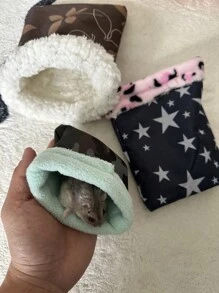 1 random color style Oxford cloth warm pet litter suitable for hamsters, guinea pigs, gerbils, daily household use - Multicolor - View 7