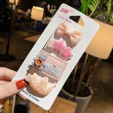 1套嬰兒和幼兒專用的髮夾,韓國風格的可愛公主蝴蝶結側夾女孩髮飾品 - 彩色 - 查看 1