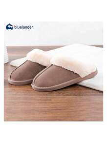 Pantunflas acolchonadas, pantumflas, sandalias, chanclas con peluche, zapatos de descanso antideslizantes para interior, Bluelander. - Caqui - Ver 7