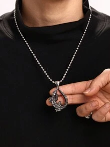 XUPING JEWELRY 1pc Stainless Steel Men'S Crocodile Design Multi-Style Chain Necklace, Hip-Hop Style Suitable For Street Wear - Antique Silver - View 6