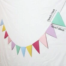 1套,彩色紙旗,三角形生日彩帶旗幟,掛在牆上的婚禮旗幟,派對花環,家居裝飾,生日標語,生日派對用品,派對裝飾,婚禮用品,婚禮裝飾 - 彩色 - 查看 3
