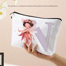 Storage Zipper Cosmetic Bag, Letter Printed Bag, Wallet, Makeup Organizer Bag, Portable Mini Bag, Stationery Bag, Student Stationery Box - Multicolor - View 3