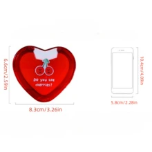 1pc Korean Style Ins Adorable Cherry Shaped Mini Mirror, Double-Sided Portable Cosmetic Mirror For Makeup Touch-, Bathroom, Vanity - Red - View 6