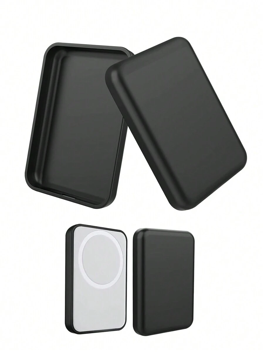 適用於蘋果無線充電行動電源的保護套，防摔MagSafe外置電池霧面殼 - 黑色 - 查看 1