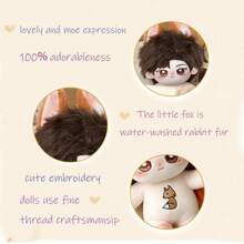 LALAFANFAN 20cm穿衣娃娃毛絨玩具,具有柔軟的關節和刺繡 - 生日、收藏家和假期的完美禮物 - 橘色 - 查看 3