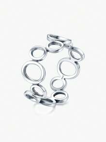 Fashionable Hollow Out Sterling Silver Ring For Women For Gift