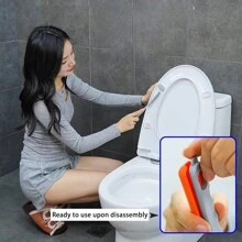 1pc Toilet Brush & Bathroom Long Handle Cleaning Tool, Easy To Clean And Remove Stains, Dual Function Cleaning Tool With 1 Large Brush And 1 Small Brush - Black - View 3