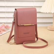 Women's Wallet Touch Screen Phone Bag Mini Crossbody Bag Multifunctional Fashion Wallet With Card Slots, Standing Wallet Phone Pouch - Dusty Pink - View 5